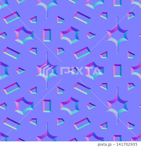 Indented Geometric Shapes Pattern Normal Map for 3D Texturing Indented Geometric Shapes Pattern Normal Map for 3D Texturing 141702935