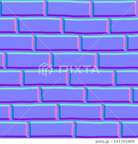 Stylized Cartoon Brick Wall Normal Map Texture Stylized Cartoon Brick Wall Normal Map Texture 141703469