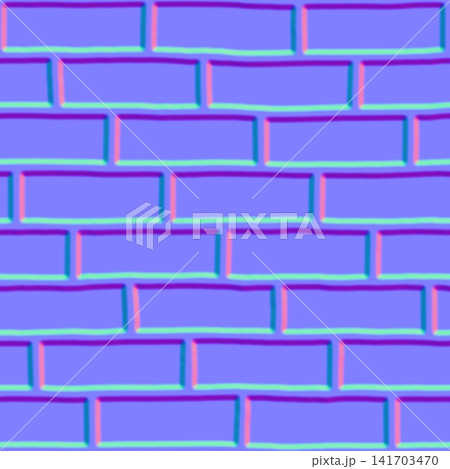 Smooth Stylized Brickwork Normal Map for Game Design 141703470