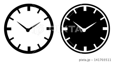 Simple flat clock vector illustration for web design 141703511