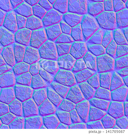 Cracked weathered Cobblestone PBR Normal Map 141705087