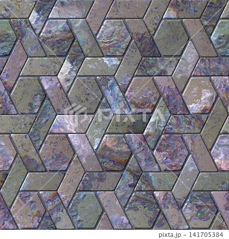 Intense Blue Opal Persian Wavy Pattern Seamless Texture 141705384