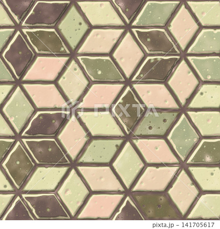 Hand-Painted Diamond Tile Pattern Hand-Painted Diamond Tile Pattern 141705617