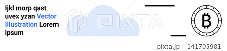 Cryptocurrency, cloud computing, blockchain, digital transactions, data security, financial systems. Image of a cloud shape and a Bitcoin symbol. Cloud computing and cryptocurrency concept Cryptocurrency, cloud computing, blockchain, digital transactions, data security, financial systems. Image of a cloud shape and a Bitcoin symbol. Cloud computing and cryptocurrency concept 141705981