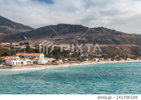 Vila Baleira, coastal town landscape, the island of Porto Santo in the Madeira Vila Baleira, coastal town landscape, the island of Porto Santo in the Madeira 141706109