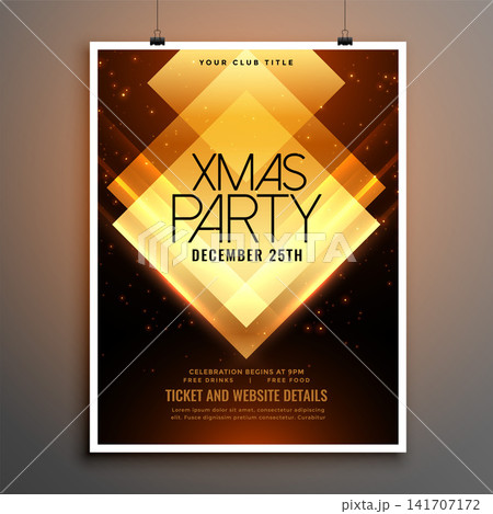 golden merry christmas party brochure design flyer golden merry christmas party brochure design flyer 141707172