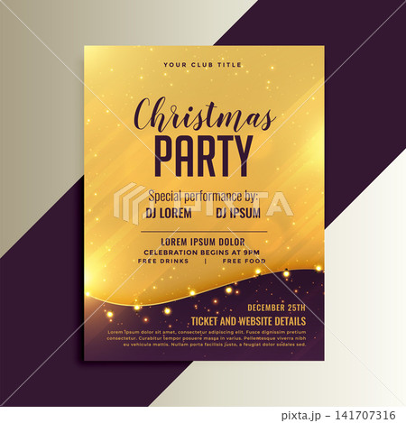 golden christmas shiny flyer with lights decoration golden christmas shiny flyer with lights decoration 141707316