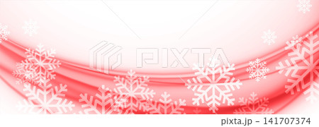 white and red merry christmas snowflakes banner design 141707374