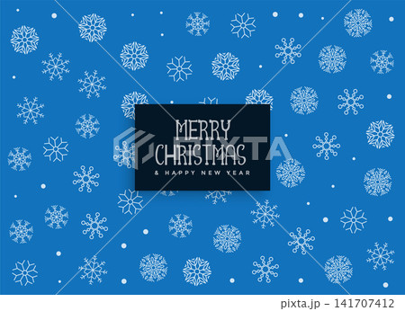 merry christmas blue snowflakes decoration background 141707412