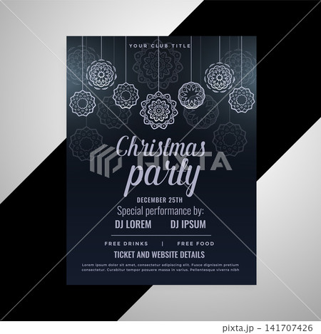 dark christmas decorative flyer design dark christmas decorative flyer design 141707426
