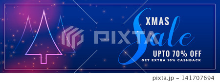 blue christmas tree sale banner design 141707694
