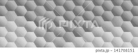 Abstract Halftone Dot Pattern Gradient Hexagon Shape Background 141708151
