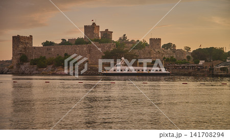 Bodrum ,Turkey- May 27 2026: Bodrum Castle (Turkish: Bodrum Kalesi) is a historical fortification located in southwest Turkey in the port city of Bodrum, Sunset shot Bodrum ,Turkey- May 27 2026: Bodrum Castle (Turkish: Bodrum Kalesi) is a historical fortification located in southwest Turkey in the port city of Bodrum, Sunset shot 141708294