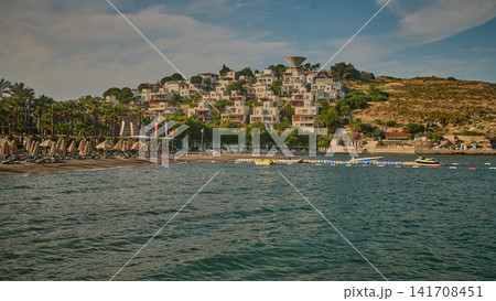 Bodrum, Turkey -June 4 2026: Selectum collection Bodrum is a 5 star all inclusive resort located in Akyarlar Turkey . Picture showing its own private beachfront within the Akyarlar area of Turgutreis Bodrum, Turkey -June 4 2026: Selectum collection Bodrum is a 5 star all inclusive resort located in Akyarlar Turkey . Picture showing its own private beachfront within the Akyarlar area of Turgutreis 141708451