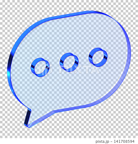 Blue glass chat bubble icon in glassmorphism style for messaging apps, sleek speech symbol designed for customer support, feedback, and communication interfaces Blue glass chat bubble icon in glassmorphism style for messaging apps, sleek speech symbol designed for customer support, feedback, and communication interfaces 141708594
