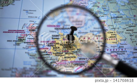 Map showing central Europe with a pin in Leipzig Map showing central Europe with a pin in Leipzig 141708618