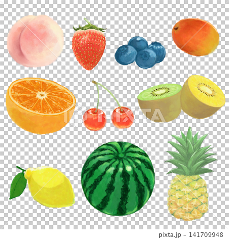 手描きのフルーツイラスト詰め合わせ 141709948