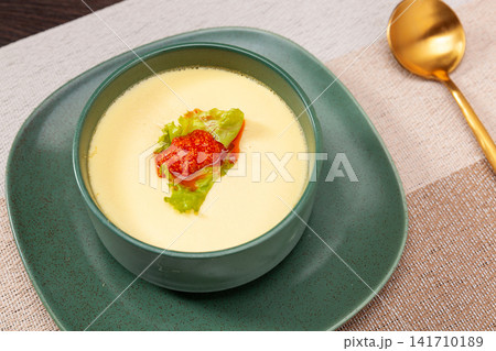 silky Smooth Steamed Egg Custard Topped With Red Caviar silky Smooth Steamed Egg Custard Topped With Red Caviar 141710189