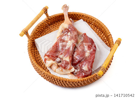 raw Cured Salted Duck Legs Prepared For Asian Soups 141710542