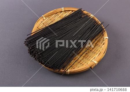 uncooked Black Rice Vermicelli Dark Grain Noodles 141710688