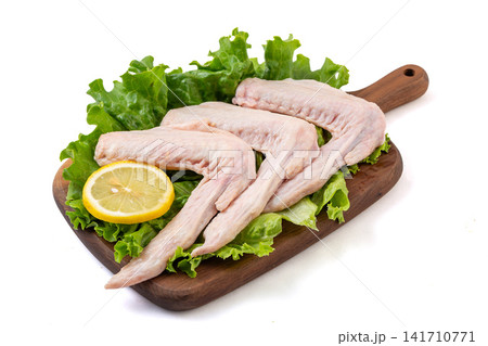 fresh raw whole duck wings prepared for braising and roasting fresh raw whole duck wings prepared for braising and roasting 141710771