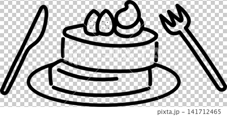 Pancakes and cutlery (line drawing) Pancakes and cutlery (line drawing) 141712465