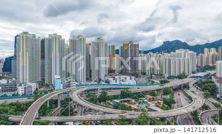 Hong Kong Aug 1 2026 elevated road network at Choi Hung Interchange Hong Kong Aug 1 2026 elevated road network at Choi Hung Interchange 141712516