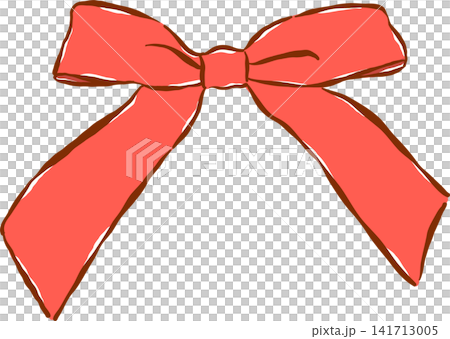 Girly Red Ribbon Bow Playful Hand Drawn Illustration Girly Red Ribbon Bow Playful Hand Drawn Illustration 141713005