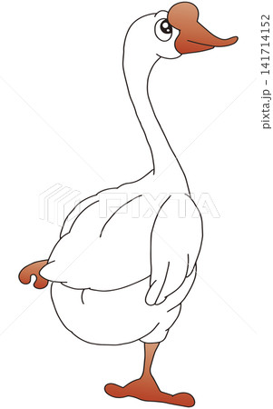手書き動物イラスト☆ガチョウ 手書き動物イラスト☆ガチョウ 141714152