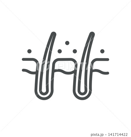 Dandruff Vector Line Icon. Flaky Scalp, Hair Follicle and Seborrheic Dermatitis Dermatology Symbol. Editable Stroke. Dandruff Vector Line Icon. Flaky Scalp, Hair Follicle and Seborrheic Dermatitis Dermatology Symbol. Editable Stroke. 141714422