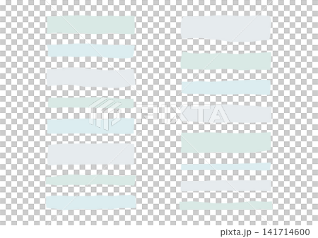 いびつでラフな細長い長方形の手描きのシェイプセット(青系) いびつでラフな細長い長方形の手描きのシェイプセット(青系) 141714600