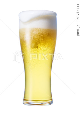 グラスに注がれた生ビール 141714744
