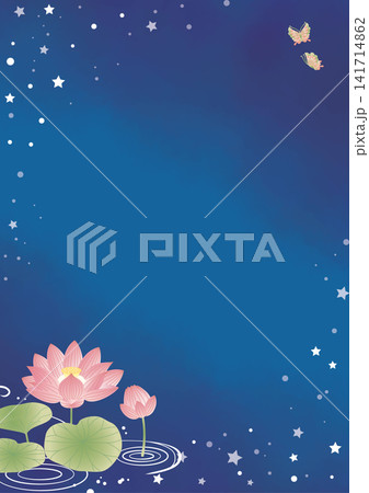 お盆　蓮の花の背景素材 141714862