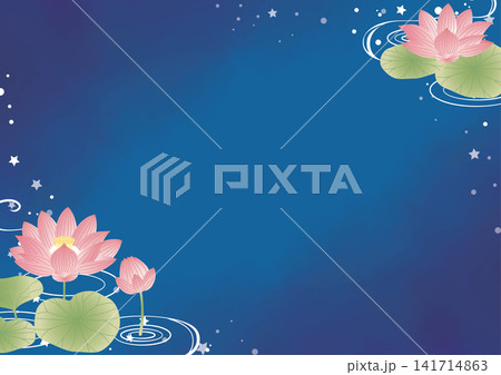 お盆　蓮の花の背景素材 141714863