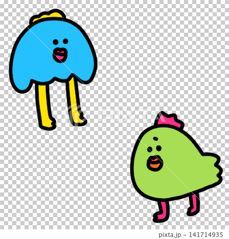 Pop and surreal illustrations of mysterious life forms and characters (with transparent background) Pop and surreal illustrations of mysterious life forms and characters (with transparent background) 141714935