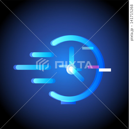 AI Fast Response Clock Icon Neon Glitch Technology AI Fast Response Clock Icon Neon Glitch Technology 141715268