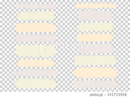 A set of hand-drawn, elongated, fluffy shapes (yellowish tones) A set of hand-drawn, elongated, fluffy shapes (yellowish tones) 141715938