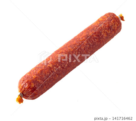 Smoked sausage isolated on white. Smoked sausage isolated on white. 141716462