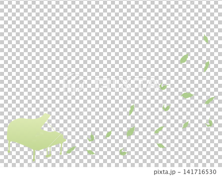 Leaves and a light green piano frame Leaves and a light green piano frame 141716530