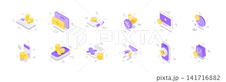 Mobile Banking E-commerce And Financial Technology Services Isometric Vector Illustration Icon Set Mobile Banking E-commerce And Financial Technology Services Isometric Vector Illustration Icon Set 141716882