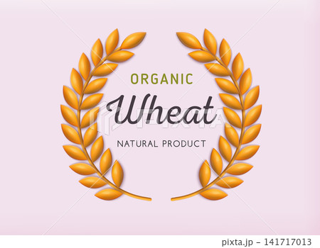 Wheats ears icon and wheat design element. Wheat wreaths and grain spikes icon. 3D Web Vector Illustrations. Wheats ears icon and wheat design element. Wheat wreaths and grain spikes icon. 3D Web Vector Illustrations. 141717013