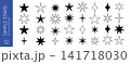 Simple black stars collection includes outline filled starburst sparkle icons and geometric shapes 141718030