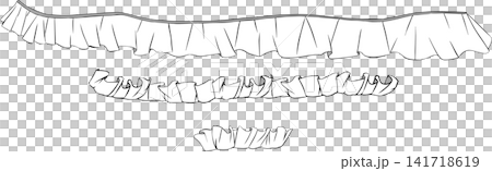 Cute frilly illustrations of small, delicate frills and clothing decorations. Cute frilly illustrations of small, delicate frills and clothing decorations. 141718619