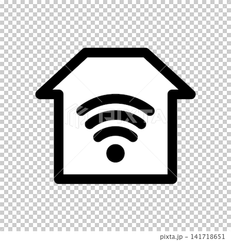 家の中にWi-Fiマークがあるアイコン 141718651