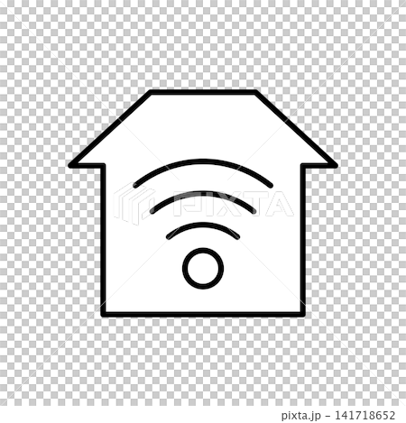 家の中にWi-Fiマークがあるアイコン 家の中にWi-Fiマークがあるアイコン 141718652