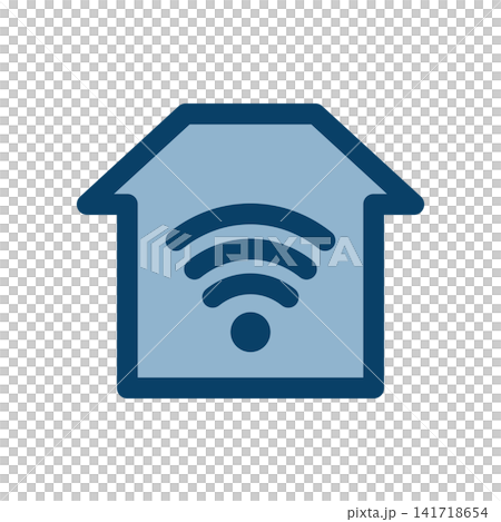 An icon with a Wi-Fi symbol inside the house An icon with a Wi-Fi symbol inside the house 141718654