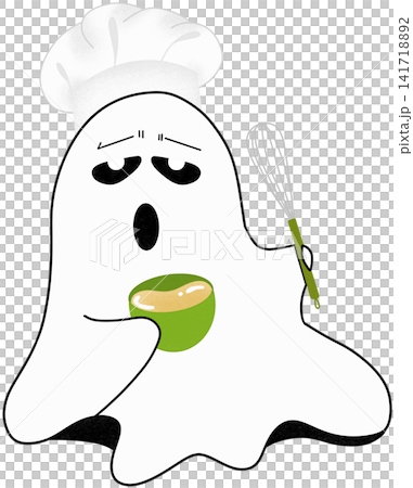 ghost cooking with green bowl ghost cooking with green bowl 141718892