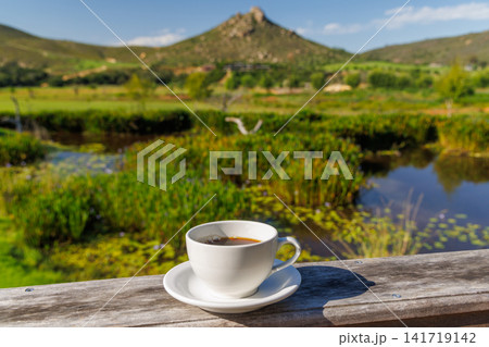 Coffee with mountain view morning Coffee with mountain view morning 141719142