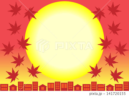 秋の街並みと紅葉 141720155