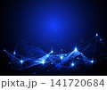 Abstract Blue Digital Technology Network Mesh Background with Glowing Lines and Dots Connection Concept 141720684